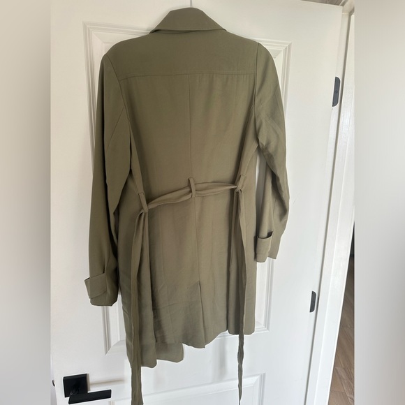 Banana Republic Olive Green Trench Coat Size Small - Picture 6 of 15